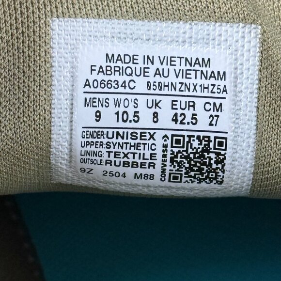 Men's 9, Women's 10.5 - CONVERSE Tobin Leather Low Top Limited Edition Sneaker - Picture 8 of 8